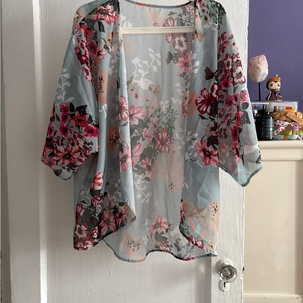 Floral Sheer Kimono Cardigan